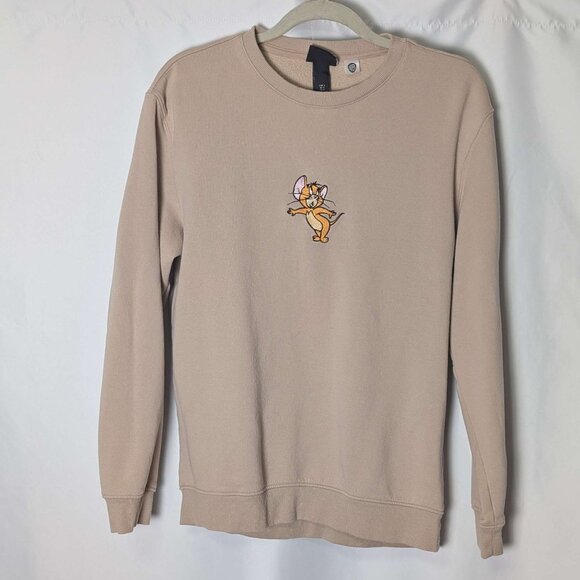 H&M Tops - H&M Tom & Jerry Regular Fit Crewneck Sweatshirt Embroidered Graphics WB Sz S